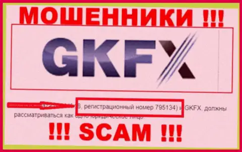 Номер регистрации еще одних воров всемирной интернет сети компании GKFXECN: 795134
