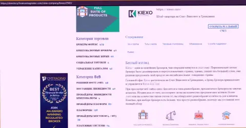 Статья про ФОРЕКС брокерскую организацию Kiexo Com опубликована на web-сервисе директори финансмагнатес Ком