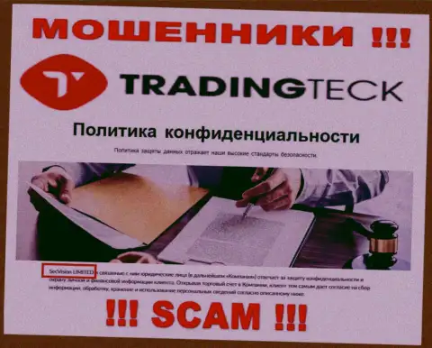 TradingTeck Com - это МОШЕННИКИ, принадлежат они СекВижн ЛТД