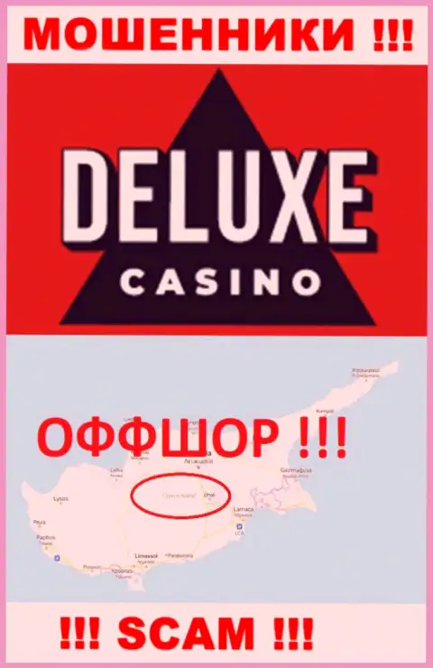 DeluxeCasino - это противозаконно действующая контора, зарегистрированная в офшоре на территории Cyprus
