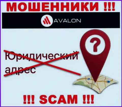 Разузнать, где конкретно располагается организация Avalon Sec нереально - сведения об адресе тщательно прячут