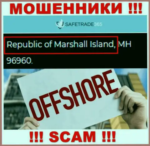 Маршалловы острова - офшорное место регистрации аферистов СейфТрейд365, расположенное у них на информационном ресурсе
