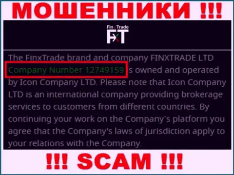 Finx Trade - ВОРЫ ! Номер регистрации конторы - 12749159