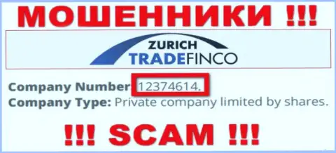 12374614 - это рег. номер Zurich Trade Finco LTD, который указан на сайте компании
