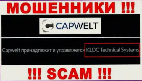 Юр лицо компании CapWelt Com это КЛДЦ Техникал Системс, инфа позаимствована с официального сайта