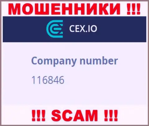 Номер регистрации организации CEX - 116846