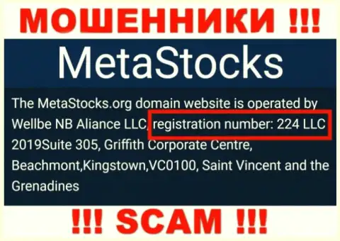 Рег. номер организации MetaStocks - 224 LLC 2019