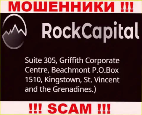 За слив клиентов internet ворам RockCapital io ничего не будет, так как они спрятались в офшорной зоне: Suite 305 Griffith Corporate Centre, Kingstown, P.O. Box 1510 Beachmout Kingstown, St. Vincent and the Grenadines
