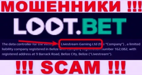 Вы не сбережете свои финансовые вложения работая с конторой LootBet, даже если у них есть юридическое лицо Livestream Gaming Ltd