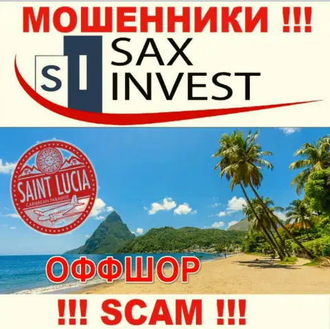Т.к. SaxInvest Net пустили свои корни на территории Saint Lucia, присвоенные вклады от них не вернуть