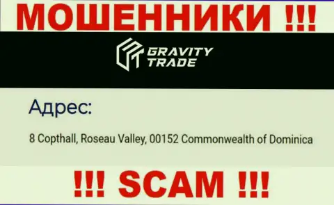 IBC 00018 8 Copthall, Roseau Valley, 00152 Commonwealth of Dominica - это офшорный юридический адрес Гравити-Трейд Ком, опубликованный на сайте этих мошенников