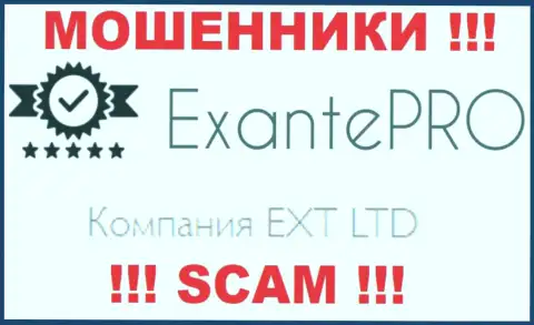 Мошенники ЕКСАНТЕ-Про Ком принадлежат юридическому лицу - EXT LTD