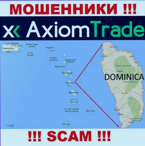 На своем онлайн-ресурсе Axiom-Trade Pro написали, что зарегистрированы они на территории - Dominica