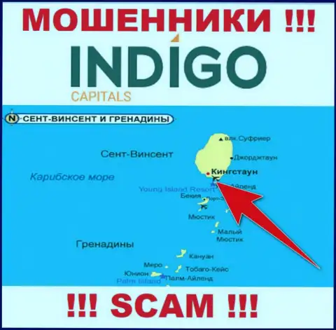 Мошенники Indigo Capitals зарегистрированы на территории - Kingstown, St Vincent and the Grenadines