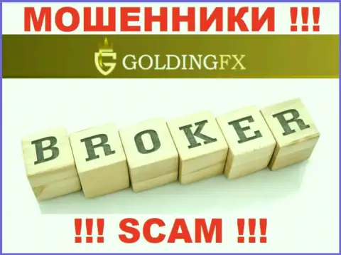 Broker - это то, чем промышляют интернет шулера Golding FX
