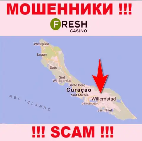 Curaçao - именно здесь, в офшорной зоне, отсиживаются кидалы ФрешКазино