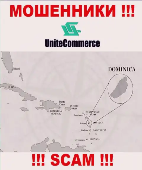 Unite Commerce расположились в офшорной зоне, на территории - Commonwealth of Dominica