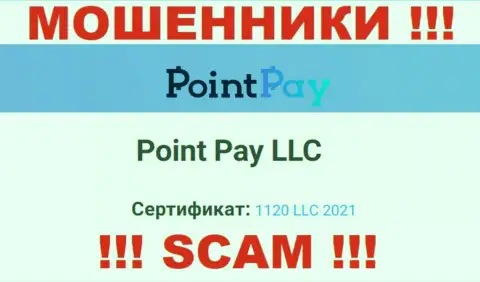 Регистрационный номер противозаконно действующей компании Point Pay - 1120 LLC 2021