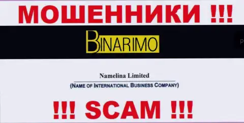 Юр лицом Бинаримо считается - Namelina Limited