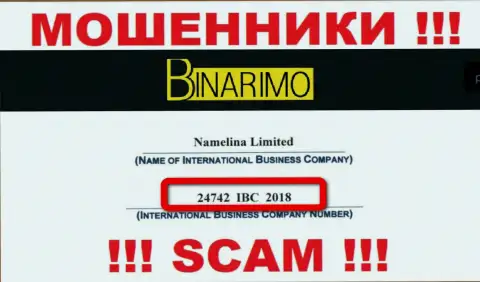 Будьте очень осторожны !!! Binarimo Com обманывают ! Рег. номер этой организации - 24742 IBC 2018