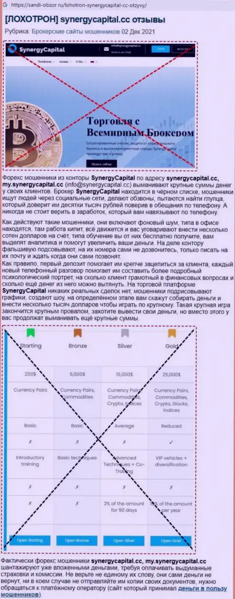 Обзор SynergyCapital Cc с разбором всех признаков мошеннических деяний
