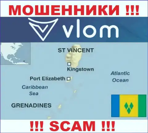 Vlom расположились на территории - Сент-Винсент и Гренадины, избегайте работы с ними