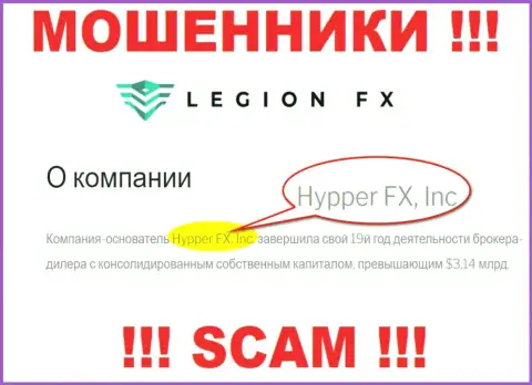ГипперФИкс, Инк принадлежит компании - HypperFX, Inc