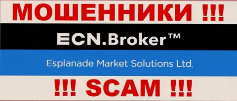 Сведения о юридическом лице организации ECN Broker, им является Esplanade Market Solutions Ltd