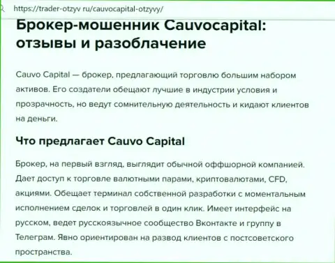 Cauvo Capital - это МОШЕННИКИ !!! публикация с доказательствами жульничества