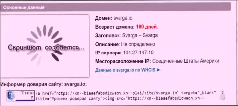 Возраст домена ФОРЕКС компании Сварга, согласно информации, полученной на web-ресурсе doverievseti rf